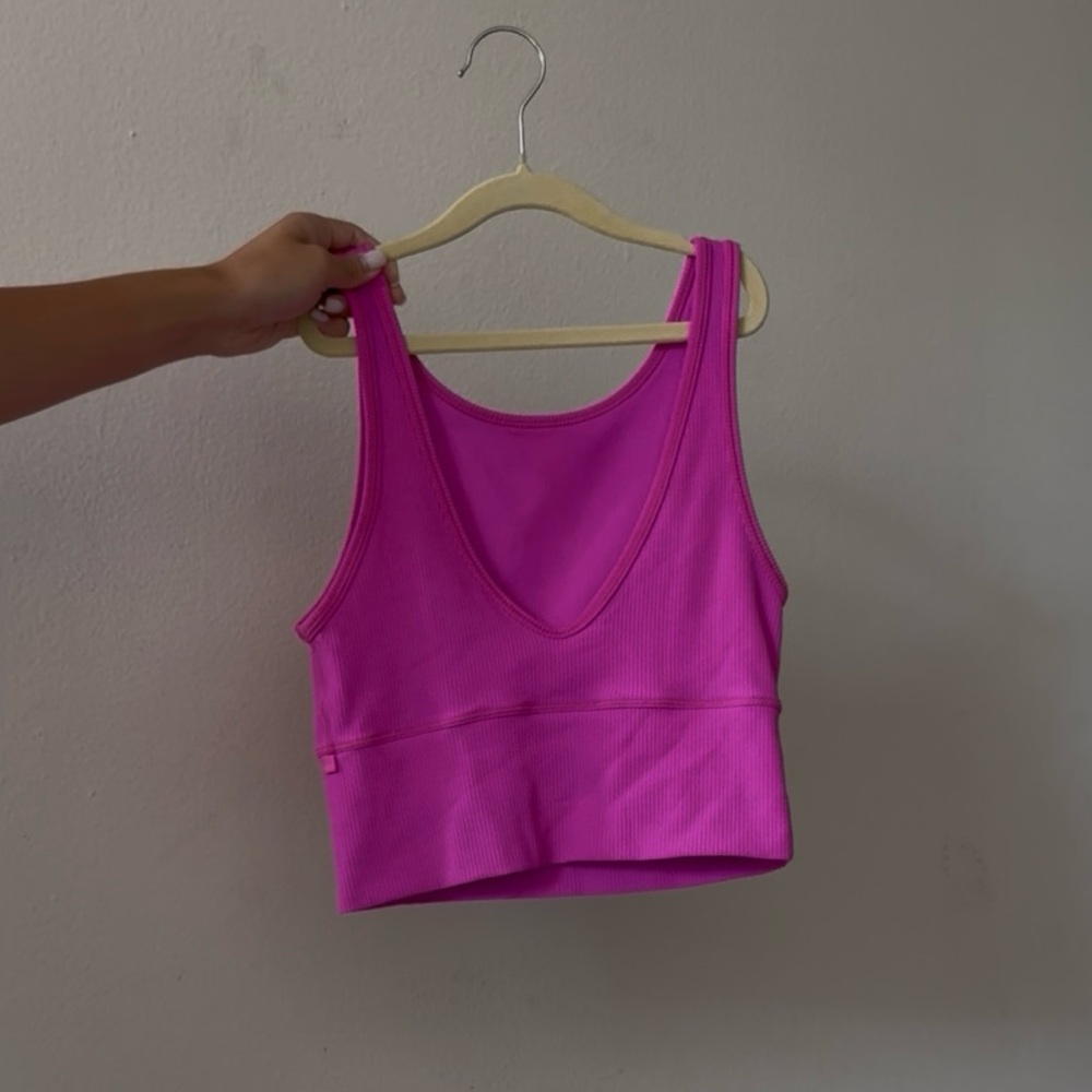 Lululemon Pink Power Pivot Ribbed Tank Top